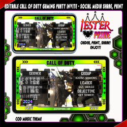 Editable Gaming Party Invites - Call of Duty Fire Fight1