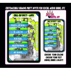 Editable Gaming Party Invites - Call of Duty Tech Theme