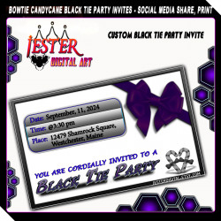 Custom Black tie Party Invitation - Black Ribbon Elegant- Printable Black Tie Party Invites