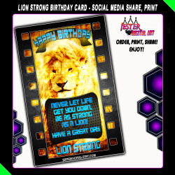 Lion Strong Film Birthday Card - Printable Birthday Card