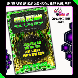 Matrix Funny Birthday Card - Matrix Hexagon1 - Printable Birthday Card