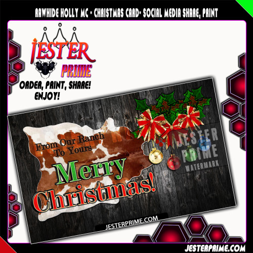 Christmas Card - Merry Christmas Western Rawhide 1 - Printable Christmas Card