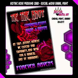 Tie The Knot Gothic Wedding Card - Roses / Ravens- Printable Wedding Card