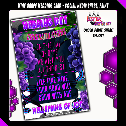 GrapeVine Wedding Card - Wine Card - Printable Wedding Card