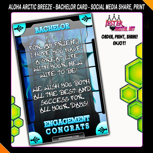 Bachelor Card - Aloha Ice - Printable Bachelor Card