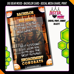 Bachelor Card - Wood Bear - Printable Bachelor Card