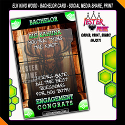 Bachelor Card - Wood Elk - Printable Bachelor Card