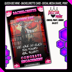 Bachelorette Card - Hearts Wine - Printable Bachelorette Card