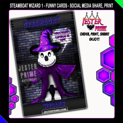 Funny Card - Steamboat Willie Wizard 1 - Printable Funny Card 