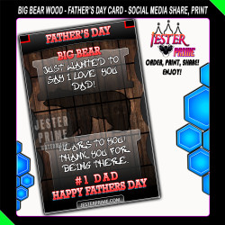 Father's Day Card - Wood Bear - Printable Fathers Day Card