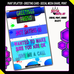 Greeting Card - Paint Splatter - Printable Greeting Card