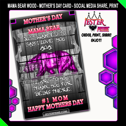 Mother's Day Card - Mama Bear - Printable Mothers Day Card