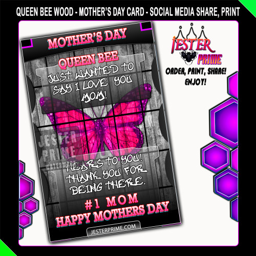 Mother's Day Card - Queen Bee - Printable Mothers Day Card