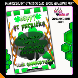 St Patricks Day Card - Clover Simple - Printable Saint Patricks Card