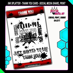 Thank You Card - Ink Splater - Printable Thank You Card