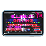 Kids 3D Gaming Birthday Party Invitation - Custom Horizontal - Crimson Steel