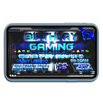 Kids 3D Gaming Birthday Party Invitation - Custom Horizontal - Blue Steel