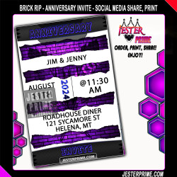 Editable Anniversary Party Invitation - Brick Tear