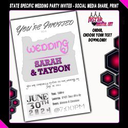 Custom Wedding Ceremony / Party Invitation - State Specific Simple Elegant