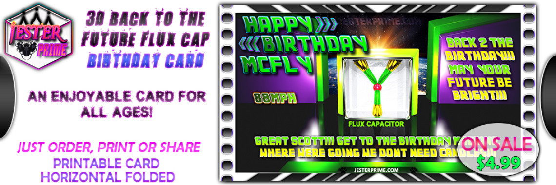 3D Flux Capacitor Birthday Card