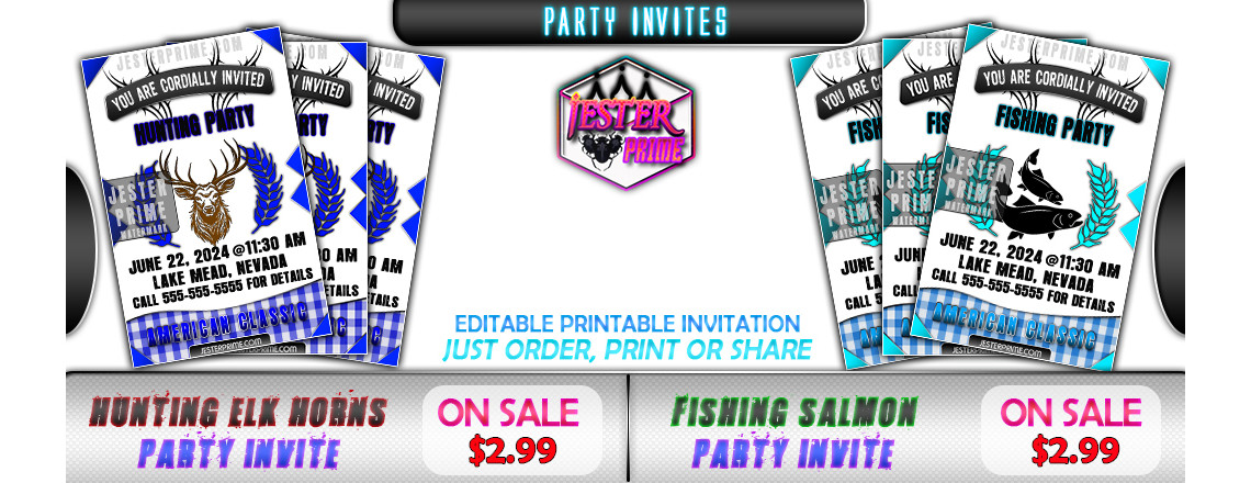 Hunting / Fishing Party Invites