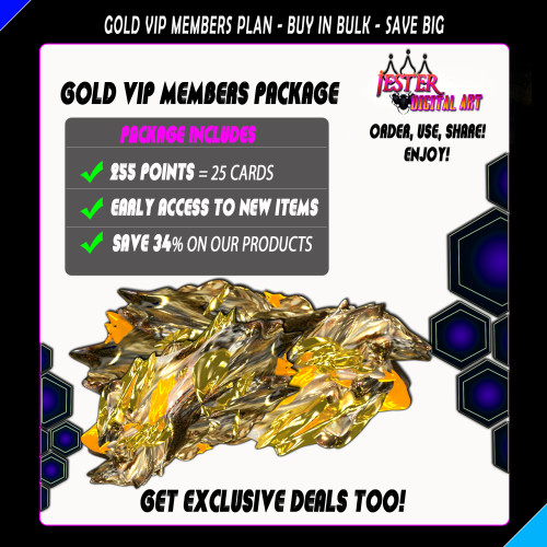 Gold VIP Members Package - Buy in bulk - Cards & Invites Points