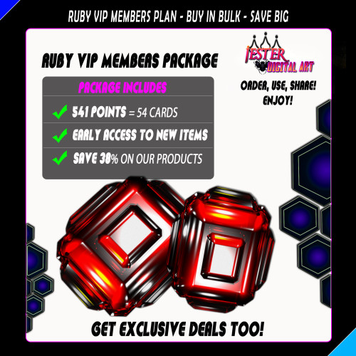 Ruby VIP Members Package - Buy in bulk - Cards & Invites Points